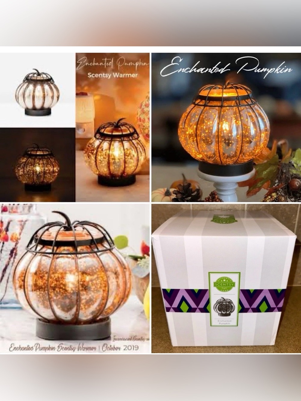 NIB Scentsy ENCHANTED PUMPKIN Full Size Warmer Fall Harvest Collection w/ Bulb